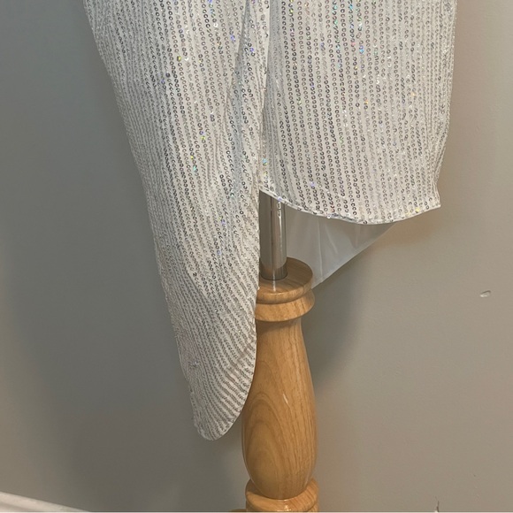 GRACE KARIN Women Sequined Party Dress One-Shoulder Irregular Wrap Hem Bodycon S - Picture 5 of 12